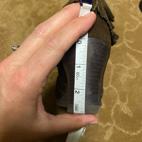 Fringe Suede Minnetonka Wedges - Picture 6 of 6